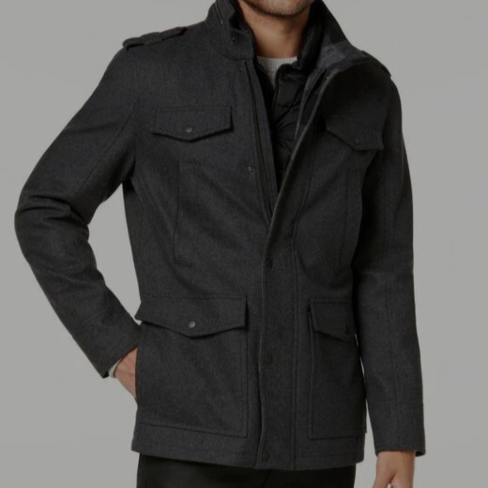 Guess Charcoal Military Field Jacket
